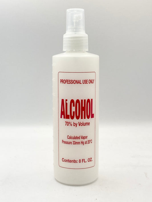 Empty 8oz "Alcohol" Bottles With Spray Cap 70%