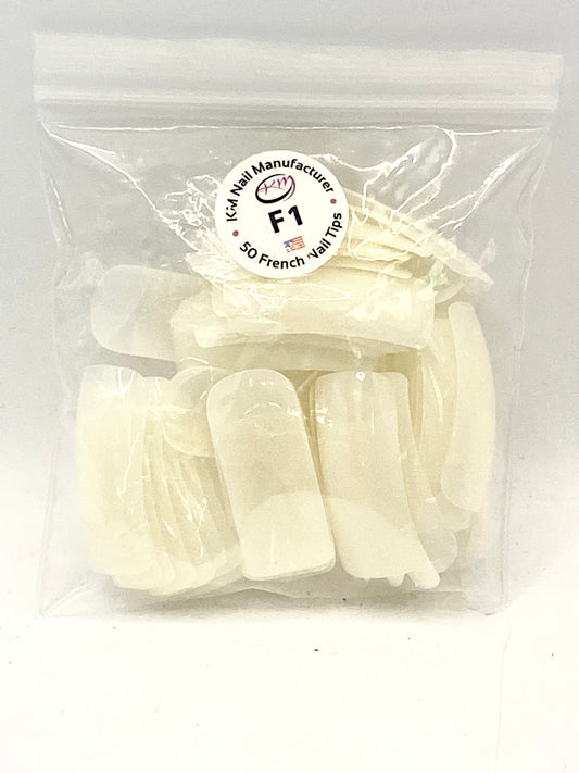 KM - French Cover Natural Tips 50pc (Half-Moon)