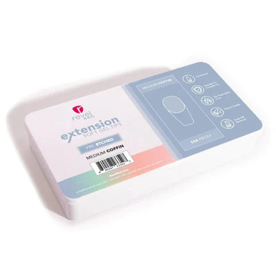 Revel - Full Cover | SOFT GEL NAIL EXTENSIONS | MEDIUM COFFIN 504pc (Pre-Etched)