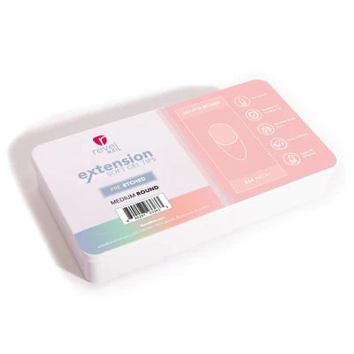 Revel - Full Cover | SOFT GEL NAIL EXTENSIONS | MEDIUM ROUND 504pc (Pre-Etched)