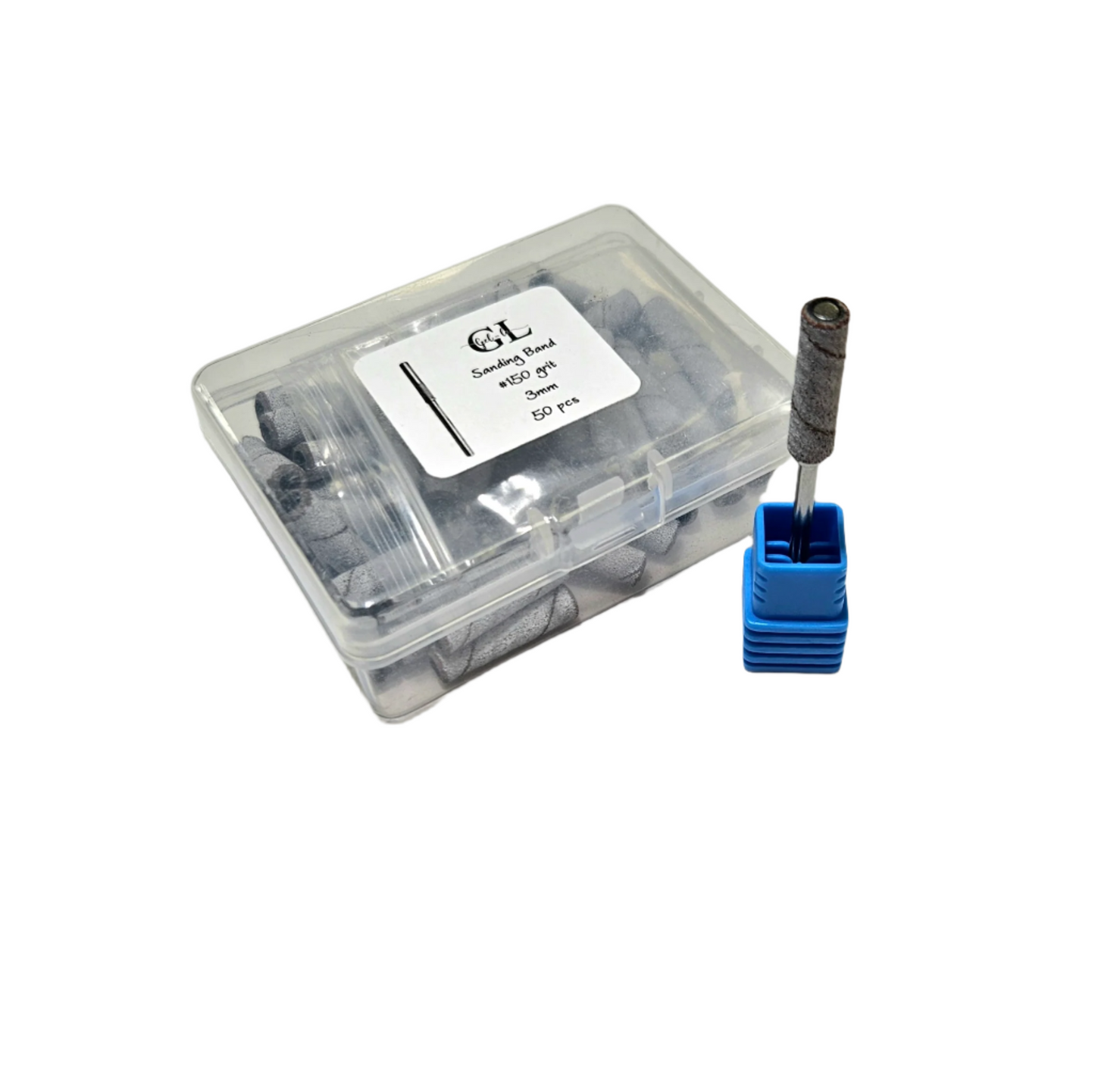 Gel-Le - Mini 2xl White Sand Bands 50pc - Medium 150 Grit