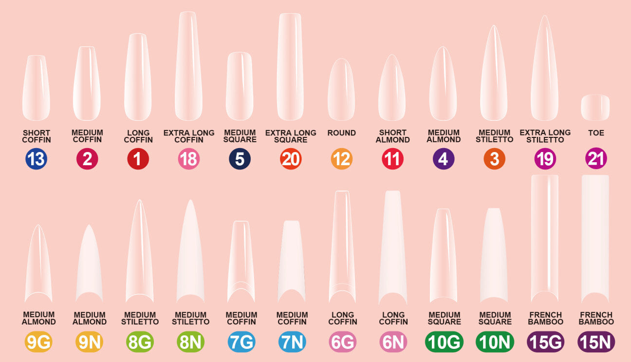 Clara Color - Full Cover Gel Tips - #01 Long Coffin 550pcs