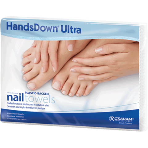 Graham - Handsdown Ultra Manicure Towels - Plastic Backed 50pc
