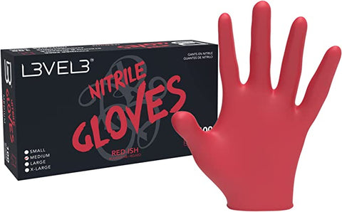 Level 3 - Red-ish Nitrile Gloves 100pc - Small