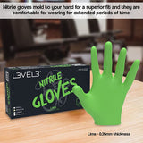 Level 3 - Lime Nitrile Gloves 100pc - Small