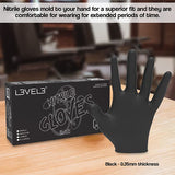 Level 3 - Black Nitrile Gloves 100pc - Small