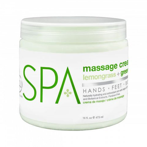 BCL Spa - Lemongrass + Green Tea - Massage Cream 16oz
