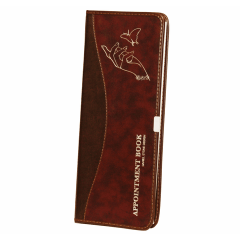 Daniel Stone 2-Column Refillable Leather Appointment Book | Burgundy-Brown 200-Pages