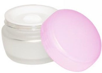 Frosted Glass Jar - Pink Cap