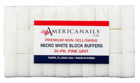AmericaNails - Micro White Block Buffers 30ct