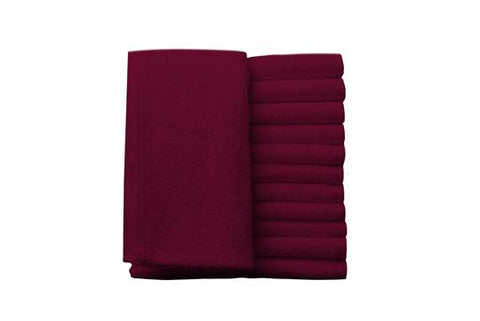 Partex - Salon Towels: Garnet Burgundy 13” x 13”(12pc)