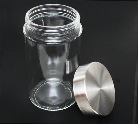 Storage - Thick Glass Jar With Stainless Steel Lid