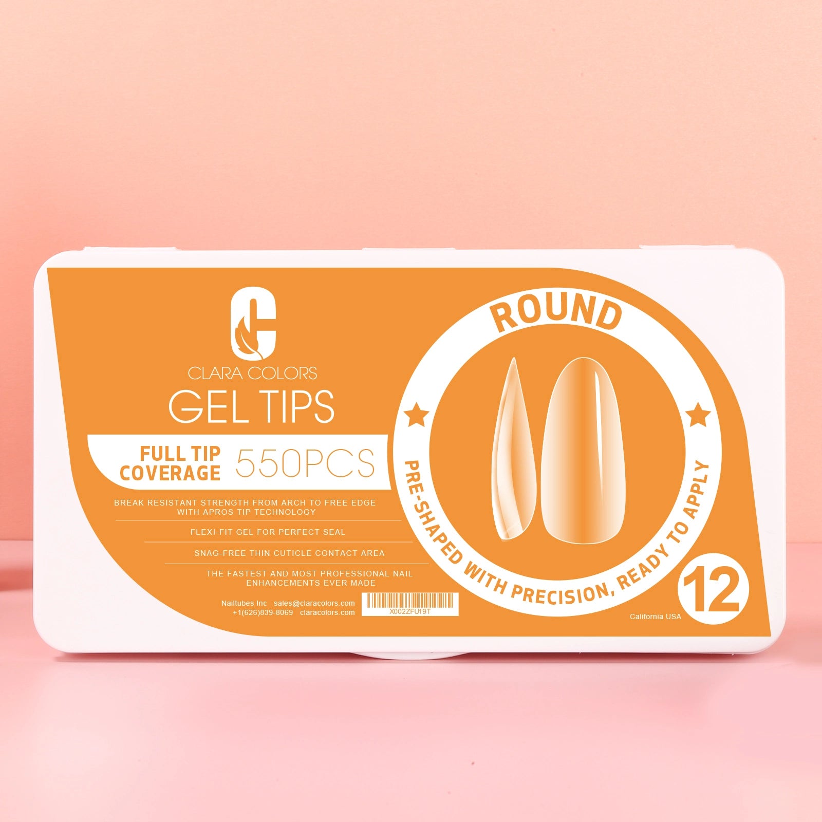 Gel Color Tips Clara Color - Full Cover Gel Tips - #12 Round 550pcs – Queen Nails ...