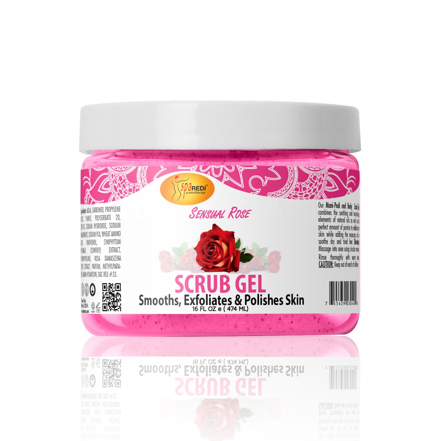Spa Redi - Scrub Gel - Sensual Rose 16oz