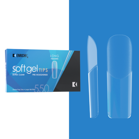 Kupa - Full Cover Soft Gel Tip - Long Square 550pc (Pre-Etched)