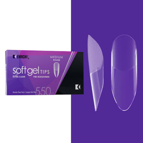 Kupa - Full Cover Soft Gel Tip - Medium Round 550pc (Pre-Etched)