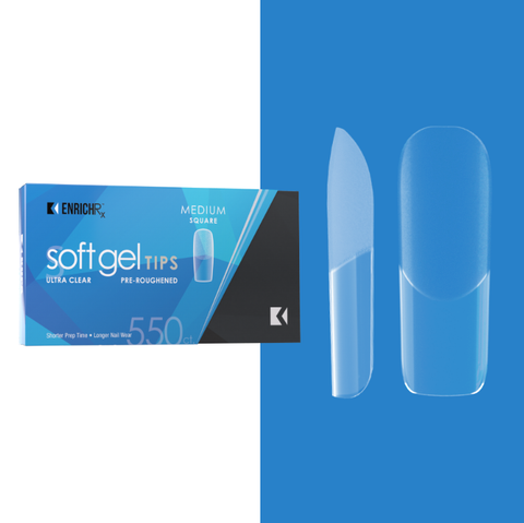 Kupa - Full Cover Soft Gel Tip - Medium Square 550pc (Pre-Etched)