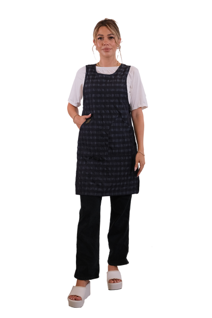 Therapispa - Apron Round Neck W/Button - Checker