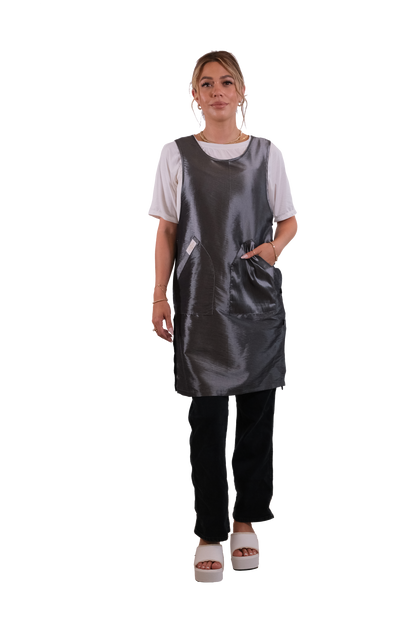 Therapispa - Apron Round Neck W/Button - Gray