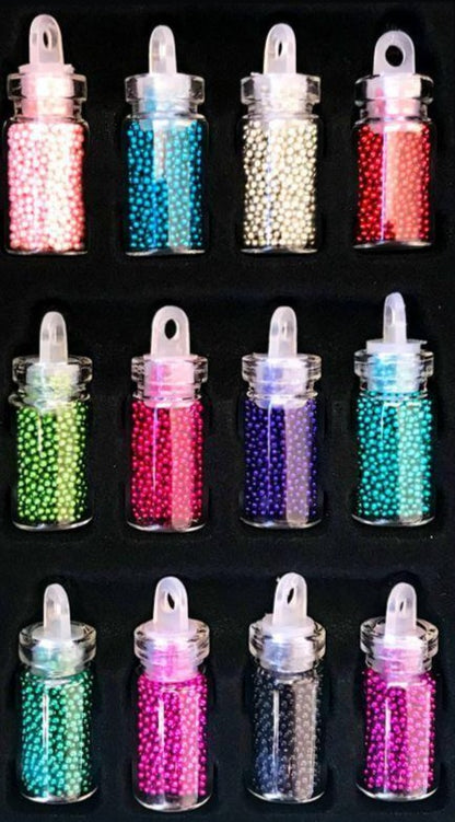 Nail Beads 12pack Assorted Colors