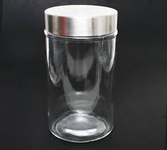 Storage - Thick Glass Jar With Stainless Steel Lid