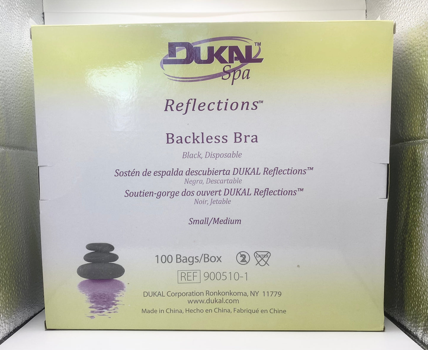 Dukal - Reflections Disposable Backless Bra (Black)(100 Bags/Box)