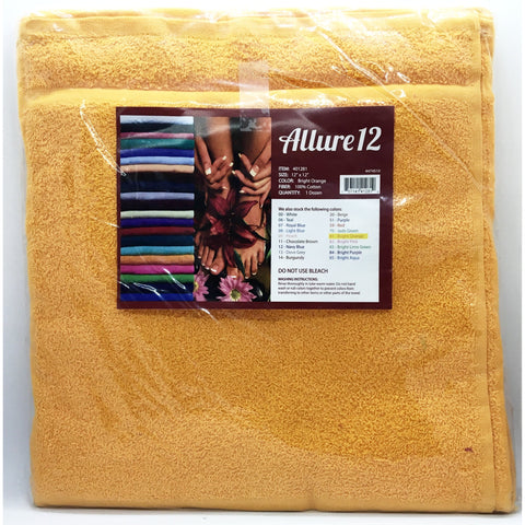 Allure Towels #81 - BRIGHT ORANGE 12″ x 12″(12pc)