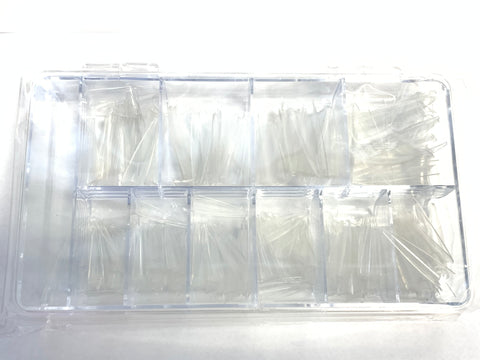 Assorted Clear Stiletto Nail Tips 550pc