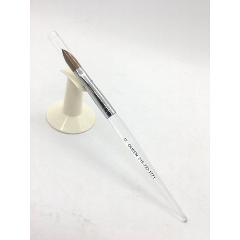 Queens - Kolinsky Acrylic Brushes - Clear Handle #12
