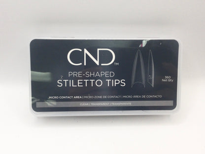 CND - French Cover Pre-Shaped Stiletto Tips (360 pcs)(Half-Moon)