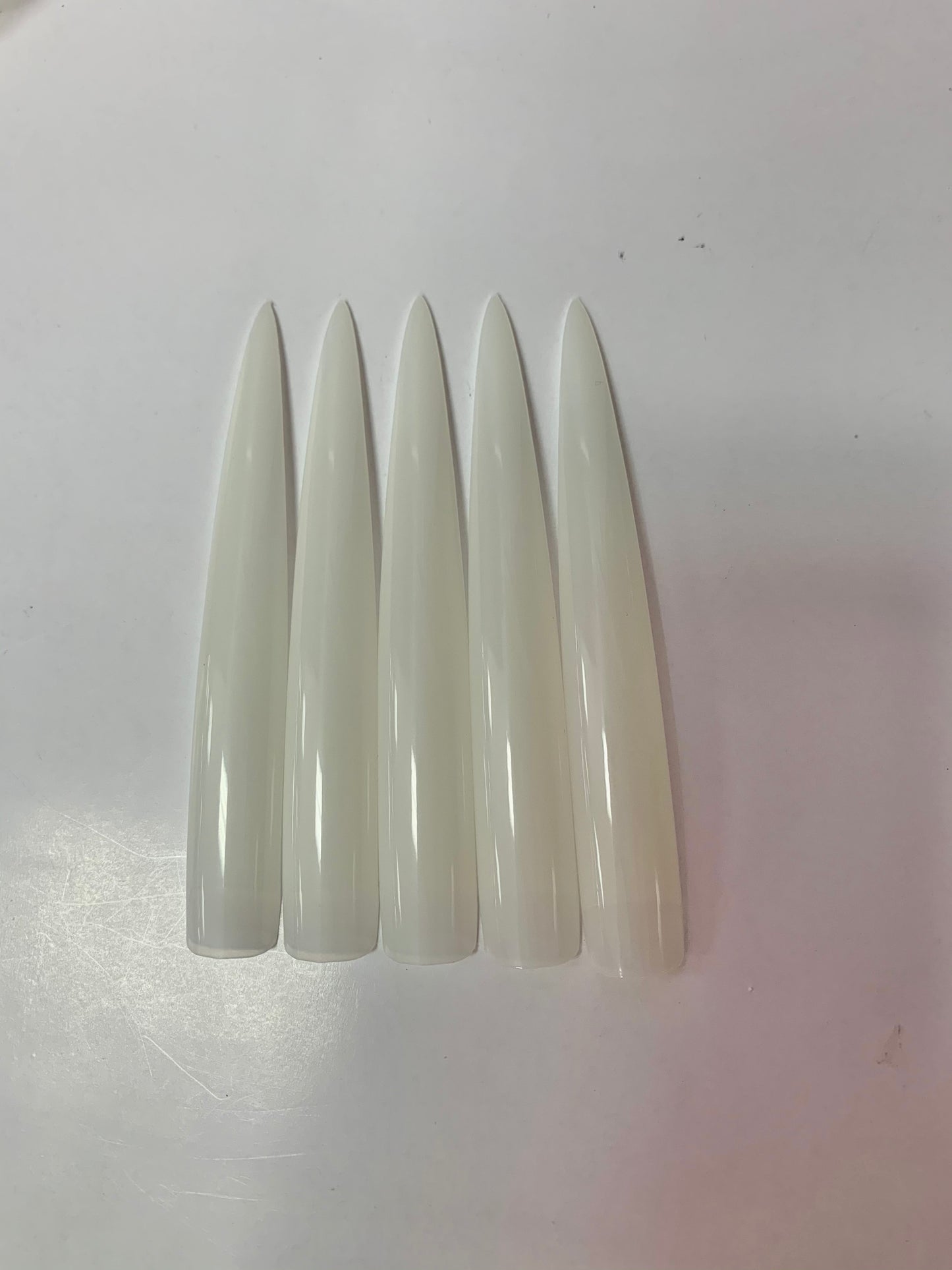 Queen - French Cover Natural Extra Long Stiletto Tips 120pcs (Half-Moon)