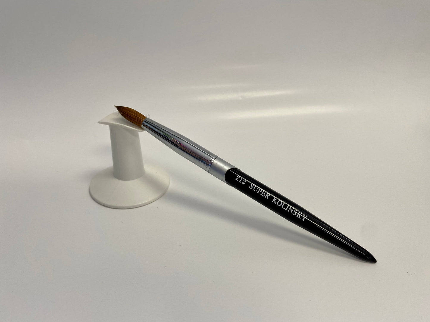 Super Black/Silver Kolinsky Acrylic Brush #12 (Not Pressed)