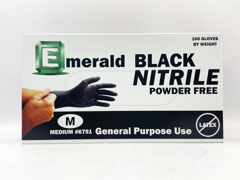 Emerald  - 3x Black Nitrile Gloves 100pc - Medium