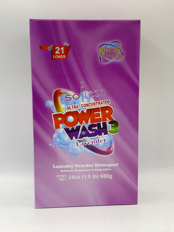 Power Wash 3 - Laundry Powder Detergent - Lavender 24oz