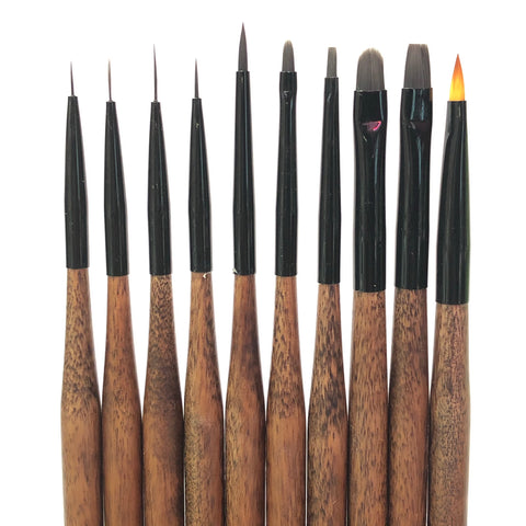 Design Brushes Set - Wood Handle 10pcs