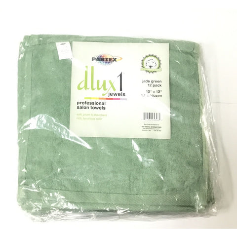 Partex - Salon Towels: Jade Green 12” x 12”(12pc)