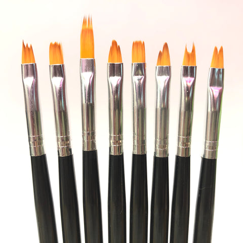 Design Brushes Set - Wood Handle 8pcs