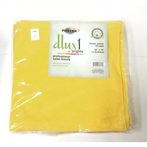 Partex - Salon Towels: Lemon Yellow 12” x 12”(12pc)