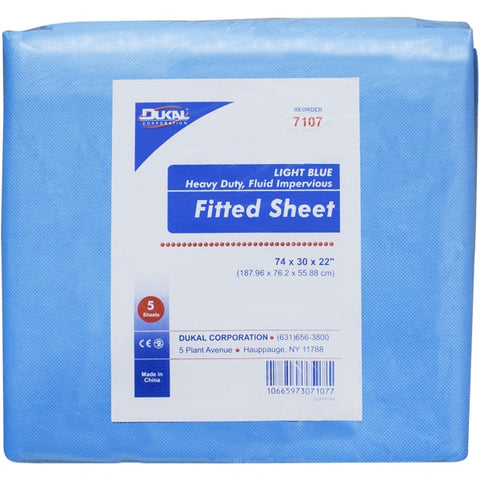 Dukal - Extra Heavy Duty Fitted Sheet 74" x 30" x 22" (Light Blue)